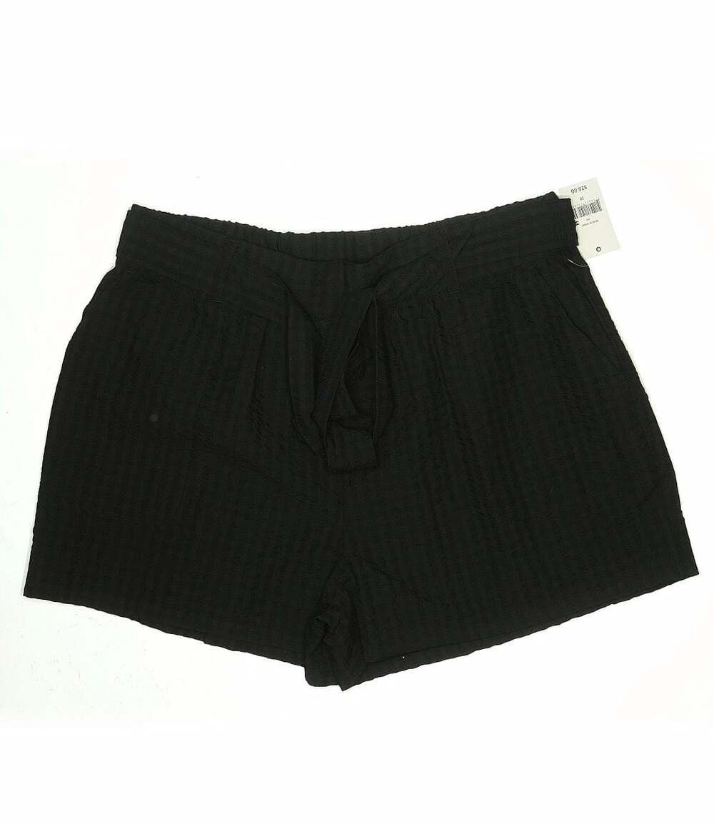Ophelia Roe Black Textured Gauze Tie-Waist Shorts